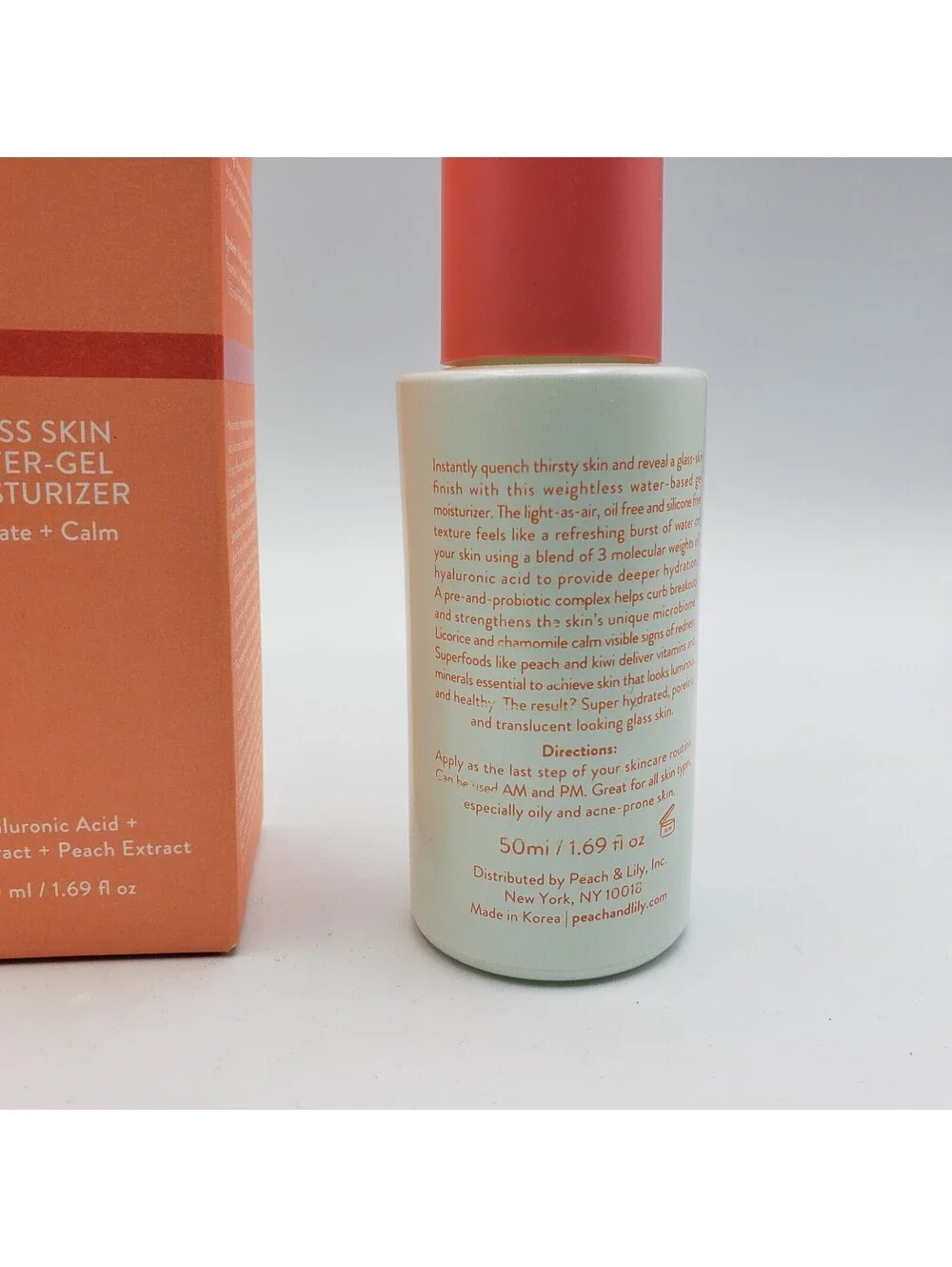 PEACH & LILY Glass Skin Water Gel Moisturizer 1.69oz/50ml NEW IN BOX